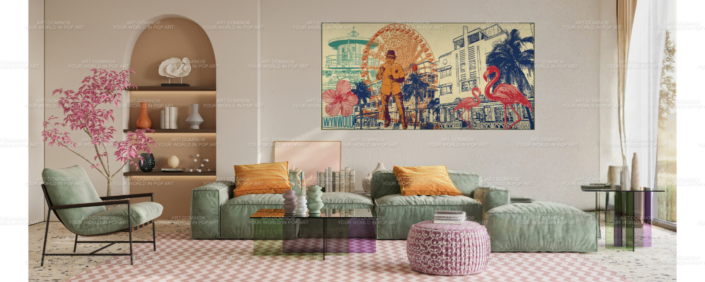 Alu-Dibond - USA - Miami - Collage - Gold