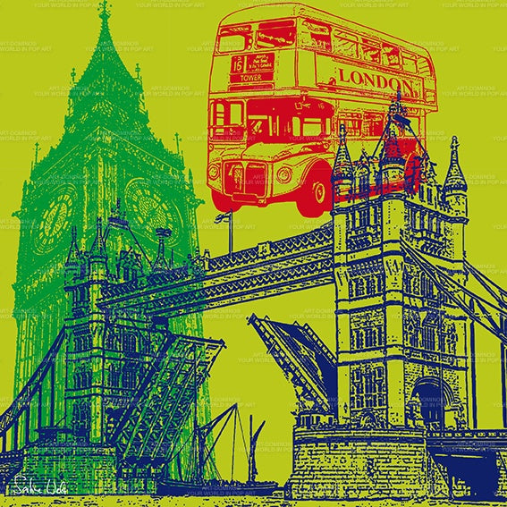 Peinture acrylique - Collage - Angleterre - Londres - 01