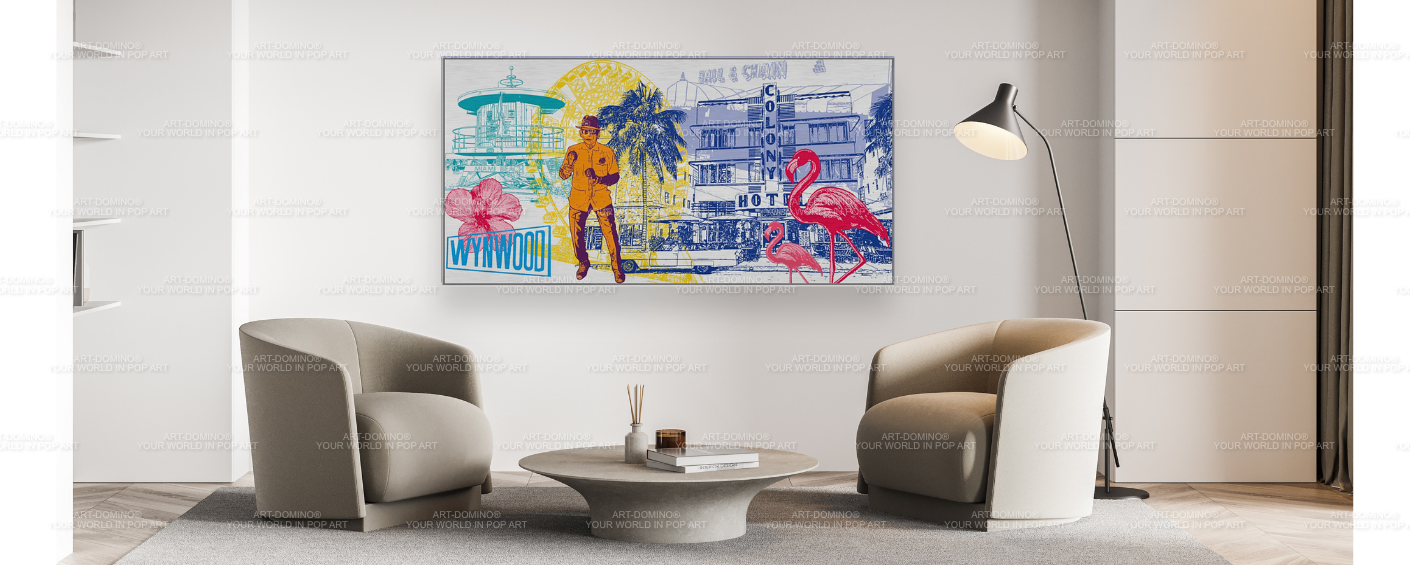 Alu-Dibond - USA - Miami - Collage - Silber