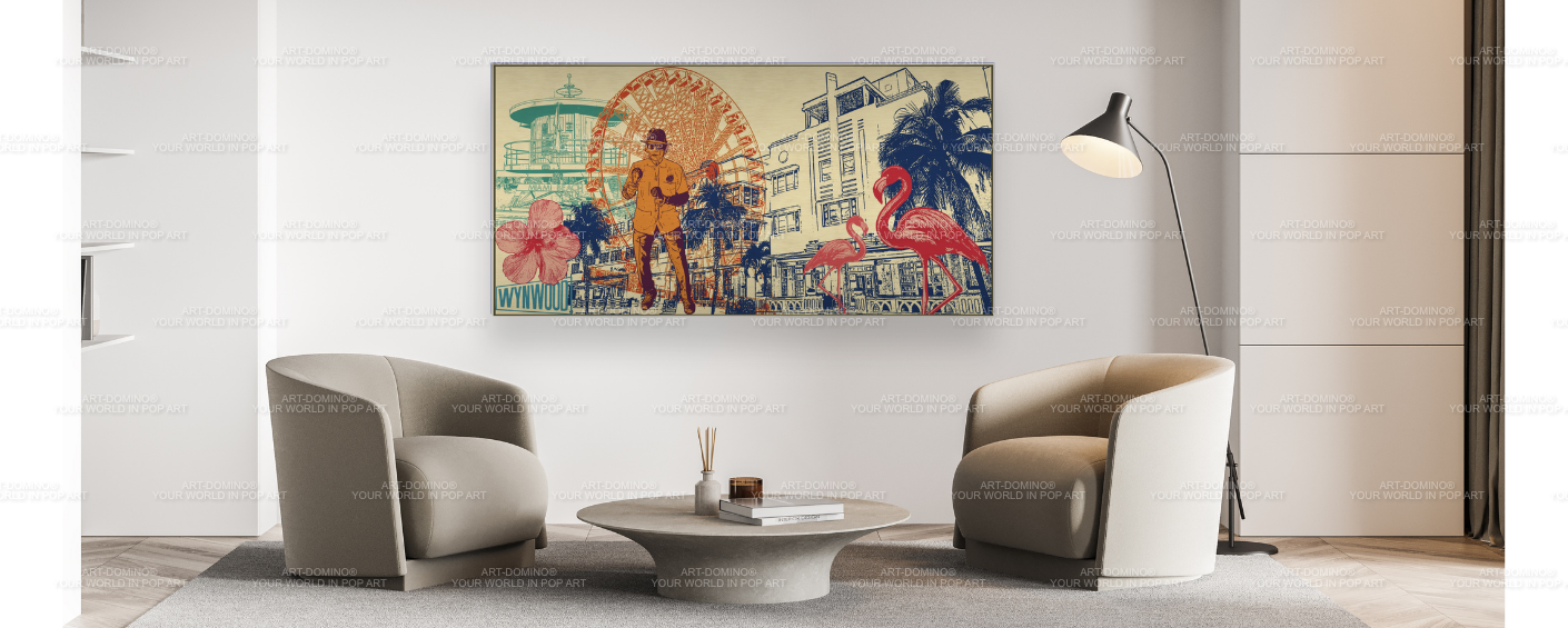 Alu-Dibond - USA - Miami - Collage - Gold