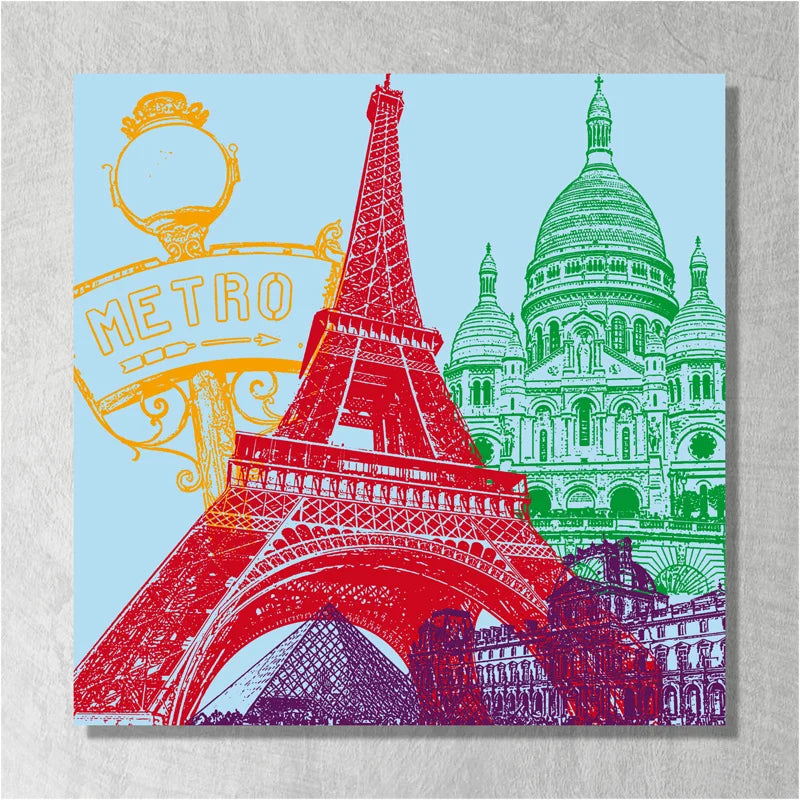 Leinwandbild - Collage - Frankreich - Paris