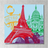 Leinwandbild - Collage - Frankreich - Paris